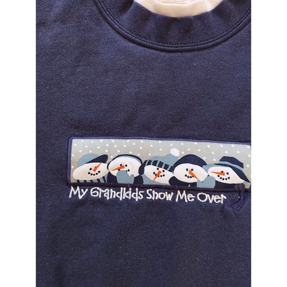 Vintage Christmas MC Energy Sportswear Sweater My Grandkids Snow Me Over Size XL - Picture 2 of 7